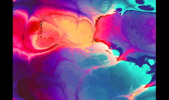 Creative multicolored ebru background with abstract painted waves
