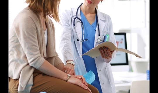 Doctor with patient