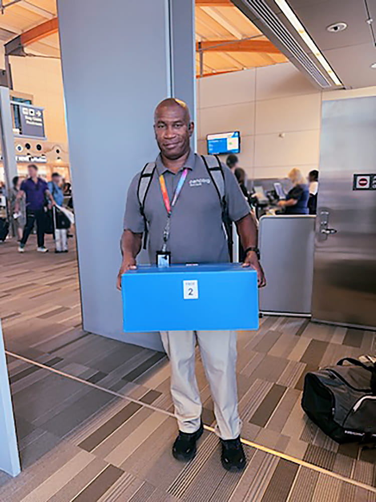 Sanwonte’s career in logistics began in North Carolina, where he worked independently, transporting pharmaceuticals in his cargo van.